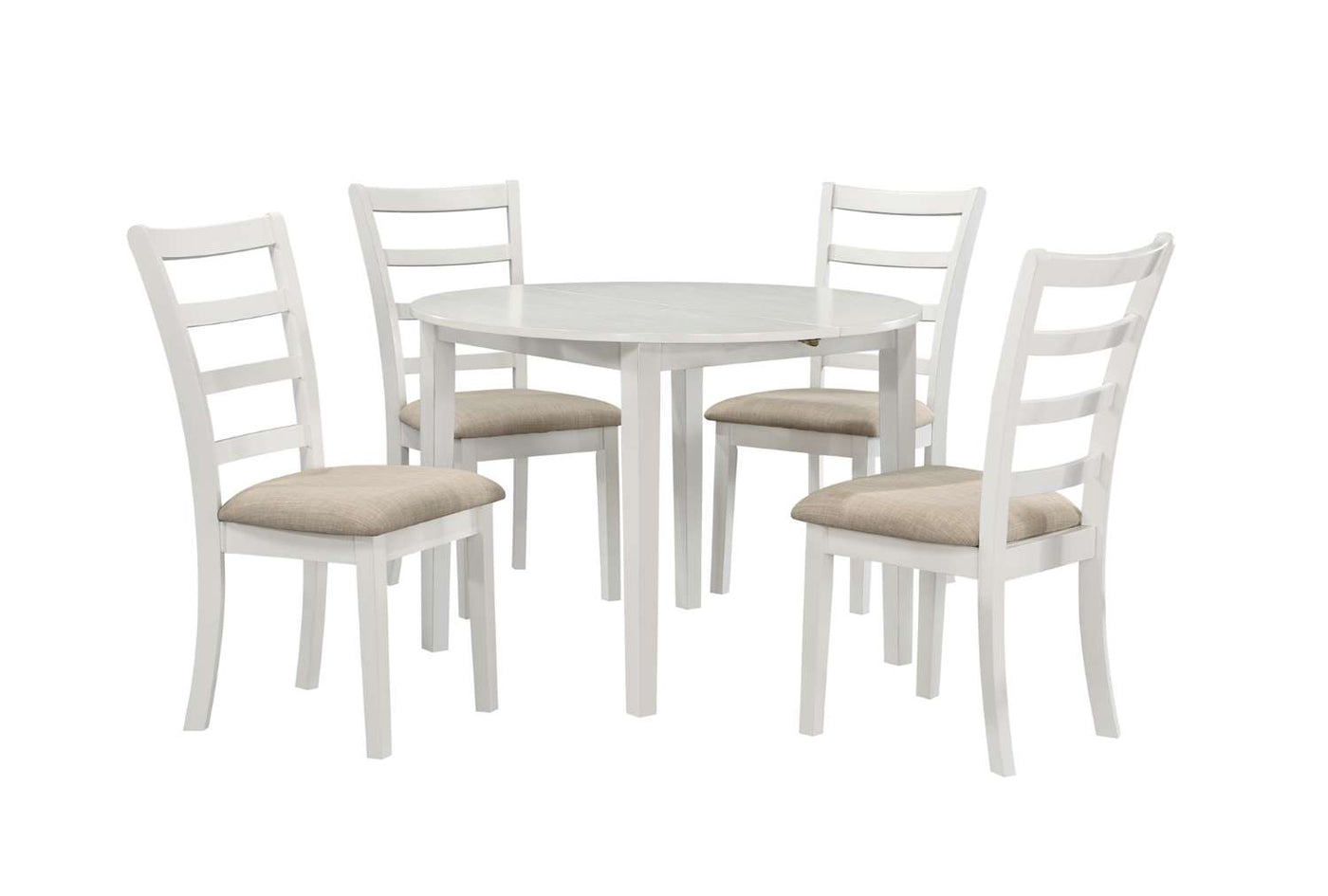 Natalia 5-Piece Extendable Round Dining Set - White