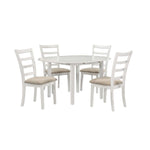 Natalia 5-Piece Extendable Round Dining Set - White