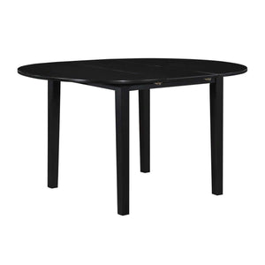 Natalia Table de salle à manger ronde avec rallonge - noir