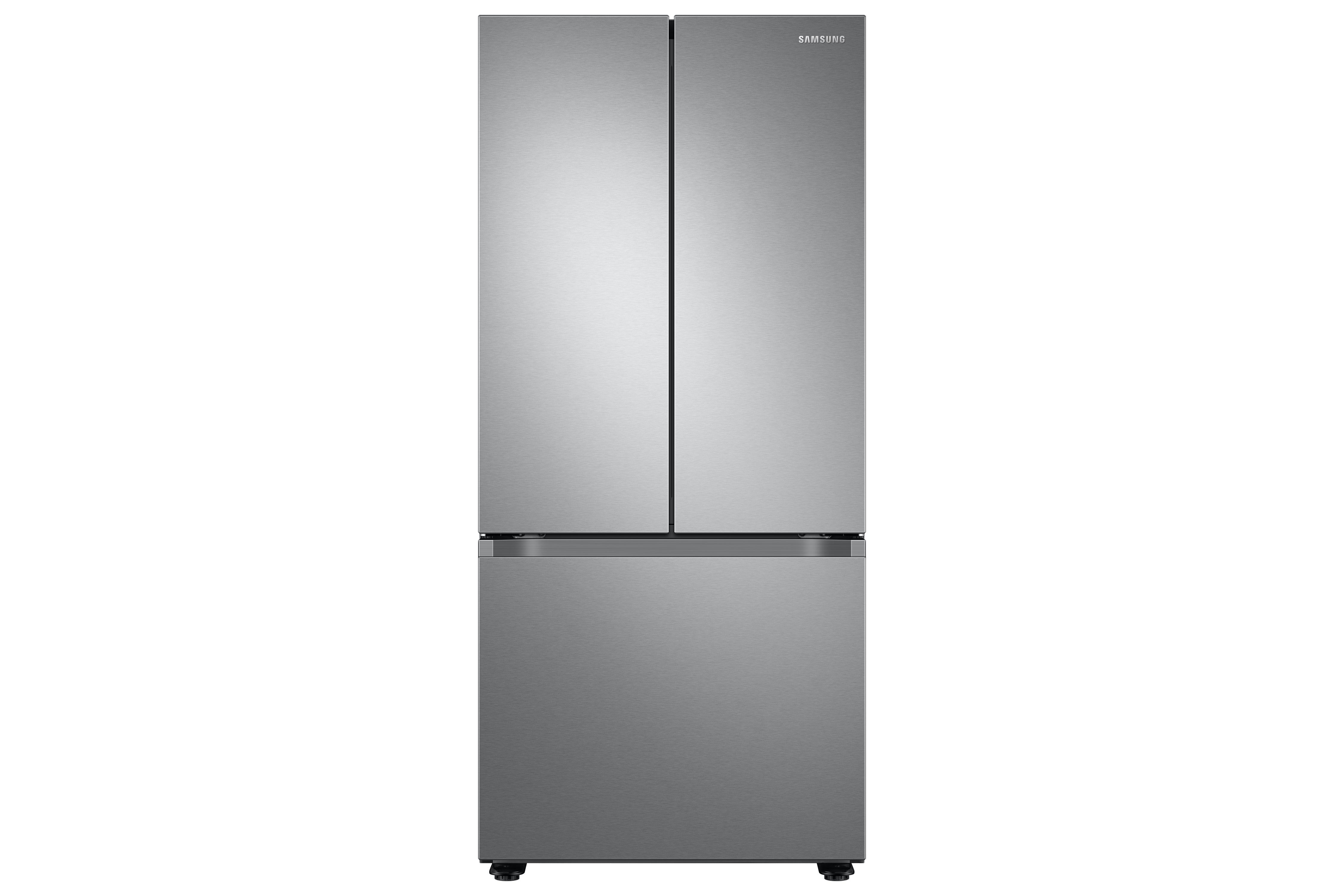 Samsung Fingerprint Resistant Stainless Kitchen Package with French Door Refrigerator, Electric Range & Built-In Dishwasher