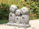 Lucky Jizo Family Indoor/Outdoor Statue - Grey