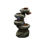 Stacked Stone Waterfall Fountain With LED