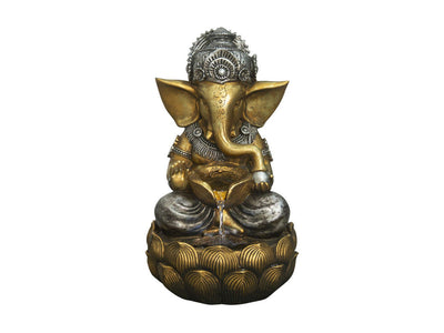 Lucky Ganesha Indoor/Outdoor Tabletop Fountain With White LED