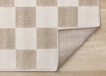 Logan Modern Checkered Area Rug - 8' X 11' - Beige/Cream