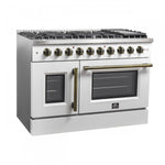 Forno Galiano 48" White Freestanding Double Oven Gas Range (6.58 Cu. Ft.) - FFSGS6444-48WHT
