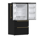 Forno Moena 36" 19.2 Cu.Ft. Black Counter-Depth French Door Refrigerator with Ice Maker - FFRBI1820-36BLK