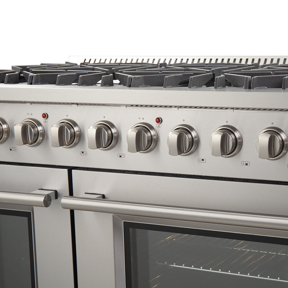 Forno Galiano 48" Stainless Steel Freestanding Double Oven Gas Range (6.58 Cu. Ft.) - FFSGS6244-48