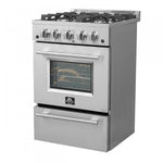Forno Breno 24" Stainless Steel Freestanding Gas Range with Air Fry (2.3 Cu. Ft.) - FFSGS6290-24