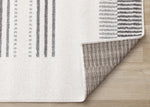 Claremont Sleek Modern Lines Area Rug - 5' X 8' - White/Grey