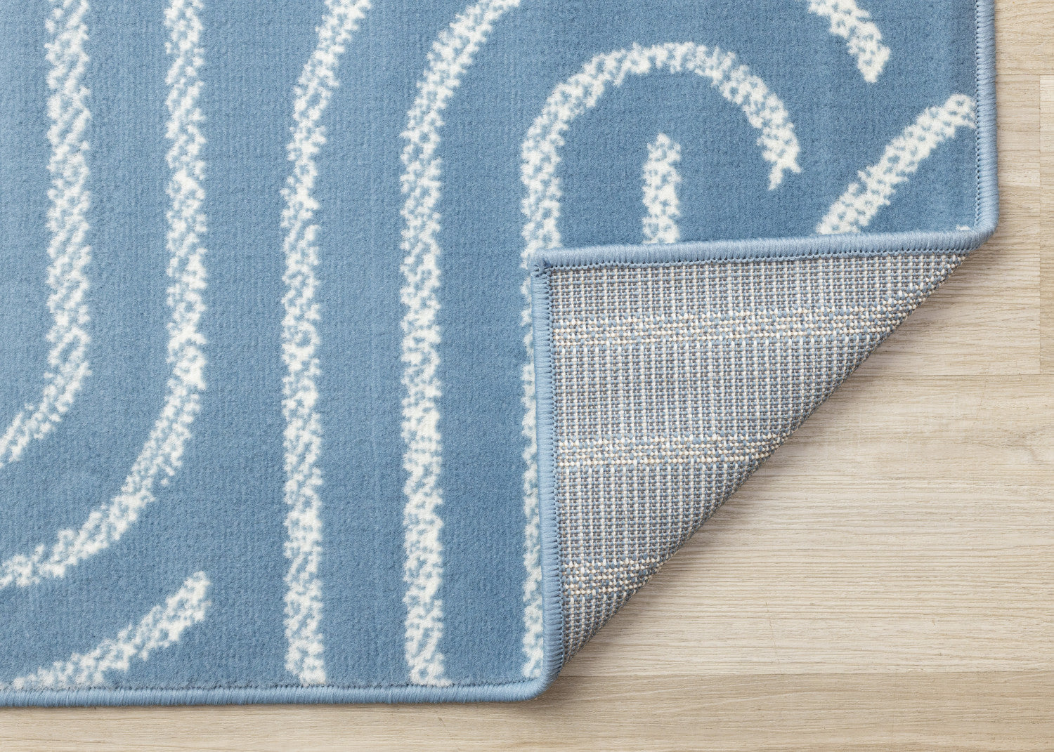 Functional Modern Links Area Rug - 8' X 11' - Blue/Cream