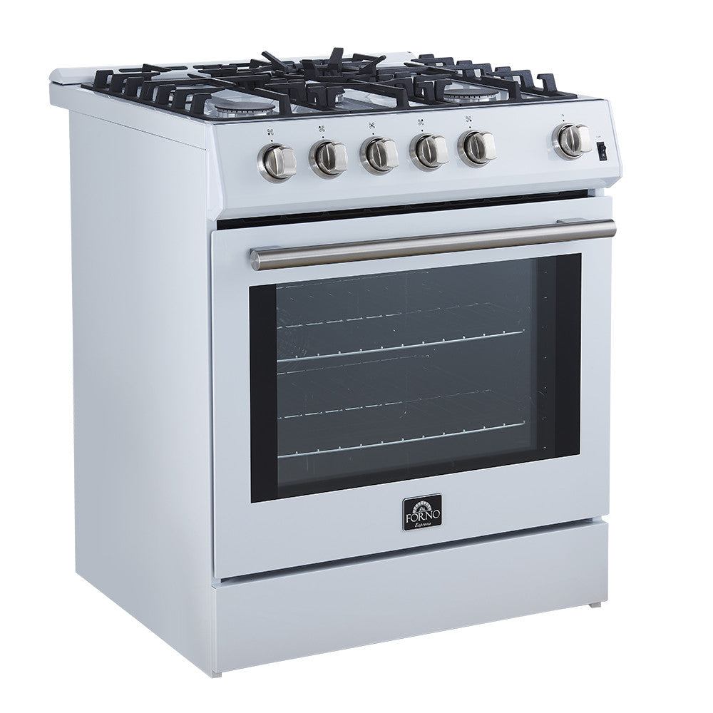 Forno Leonardo 30" White Freestanding Gas Range (5.0 Cu. Ft.) - FFSGS1116-30WHT