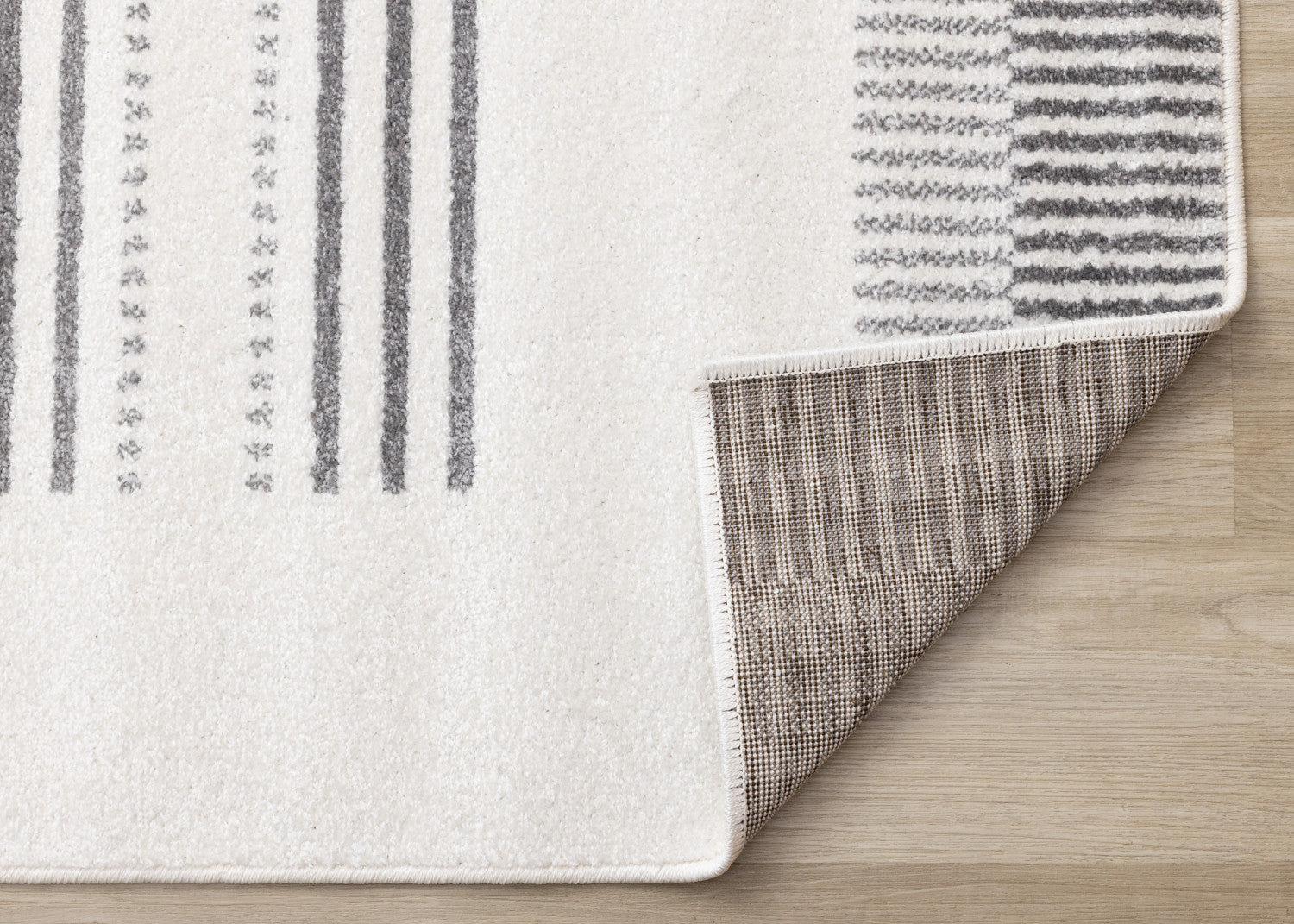 Claremont Sleek Modern Lines Area Rug - 8' X 11' - White/Grey