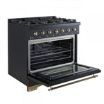 Forno Antico 36" Black Freestanding Gas Range (4.5 Cu. Ft.) - FFSGS6219-36BLK