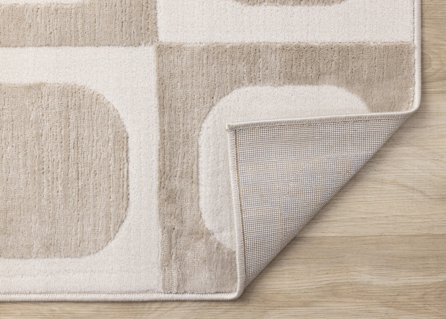 Logan Contemporary Modern Area Rug - 5' X 8' - Beige/Cream