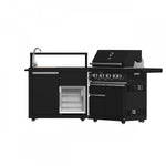 Forno All'Aperto Black Countertop Outdoor Kitchen with 62,600 BTU BBQ and Beverage Centre - FODKT2582BLK
