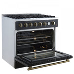 Forno Marco 36" Black Freestanding Gas Range (5.36 Cu. Ft.) - FFSGS6277-36BLK