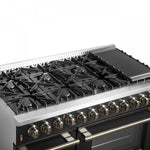 Forno Galiano 48" Black Freestanding Dual Fuel Double Oven Range with True Convection (6.58 Cu. Ft.) - FFSGS6156-48BLK