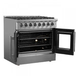 Forno Galiano 36" Stainless Steel French Door Dual Fuel Range with True Convection (5.36 Cu. Ft.) - FFSGS6356-36