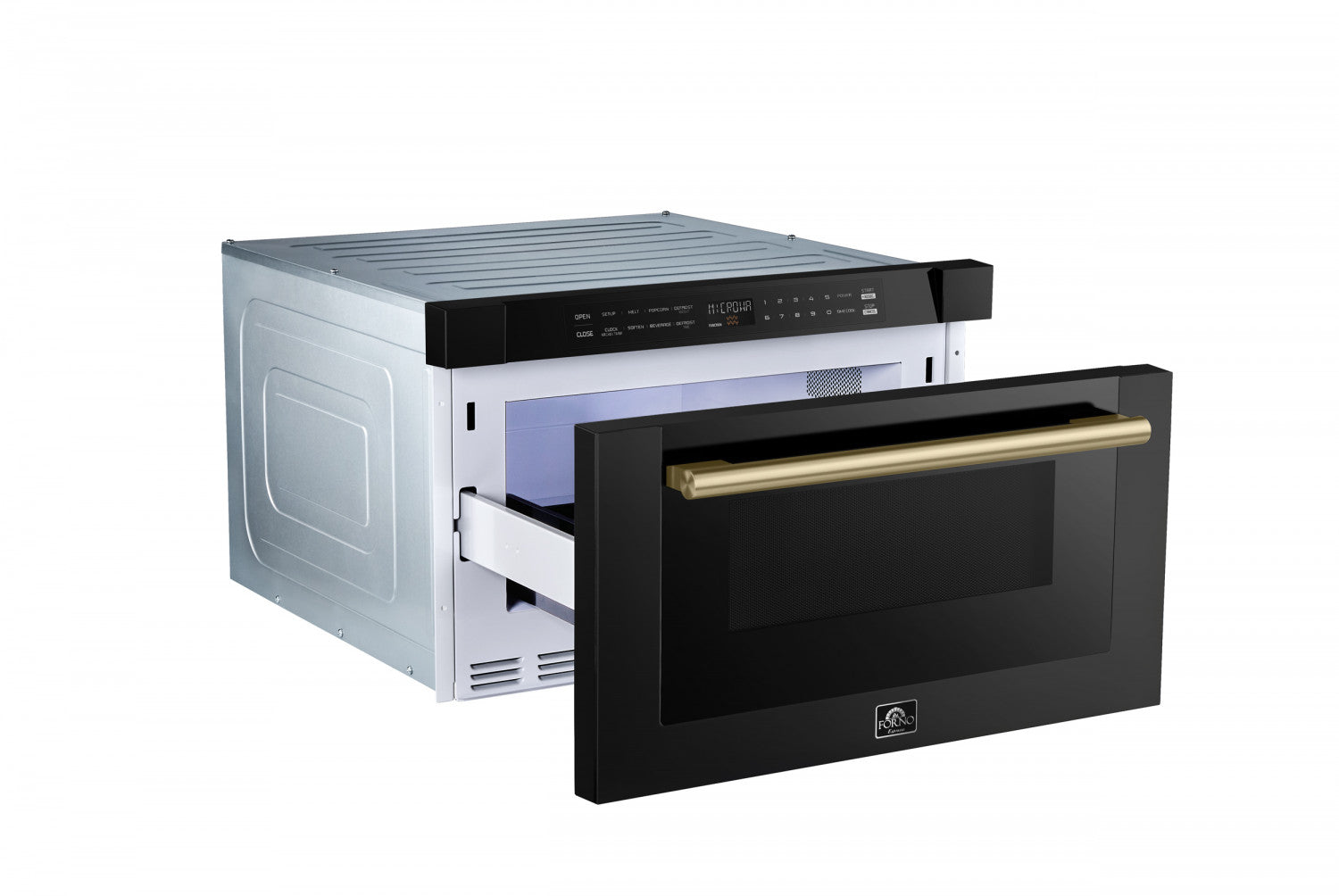 Forno Capoliveri Black 24" Built-In Microwave Drawer (1.2 Cu. Ft.) - FMWDR3000-24BLK
