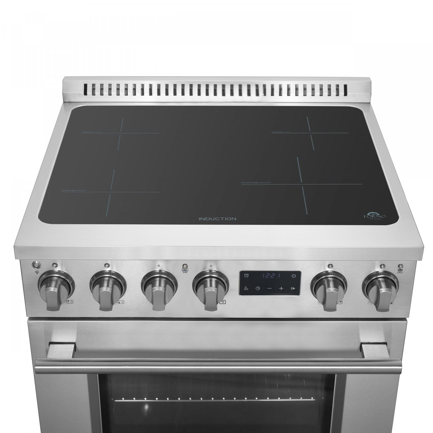 Forno Torino Stainless Steel 30" True Convection Induction Range with Air Fry and Air Sous Vide (4.32 Cu. Ft.) - FFSIN0936-30