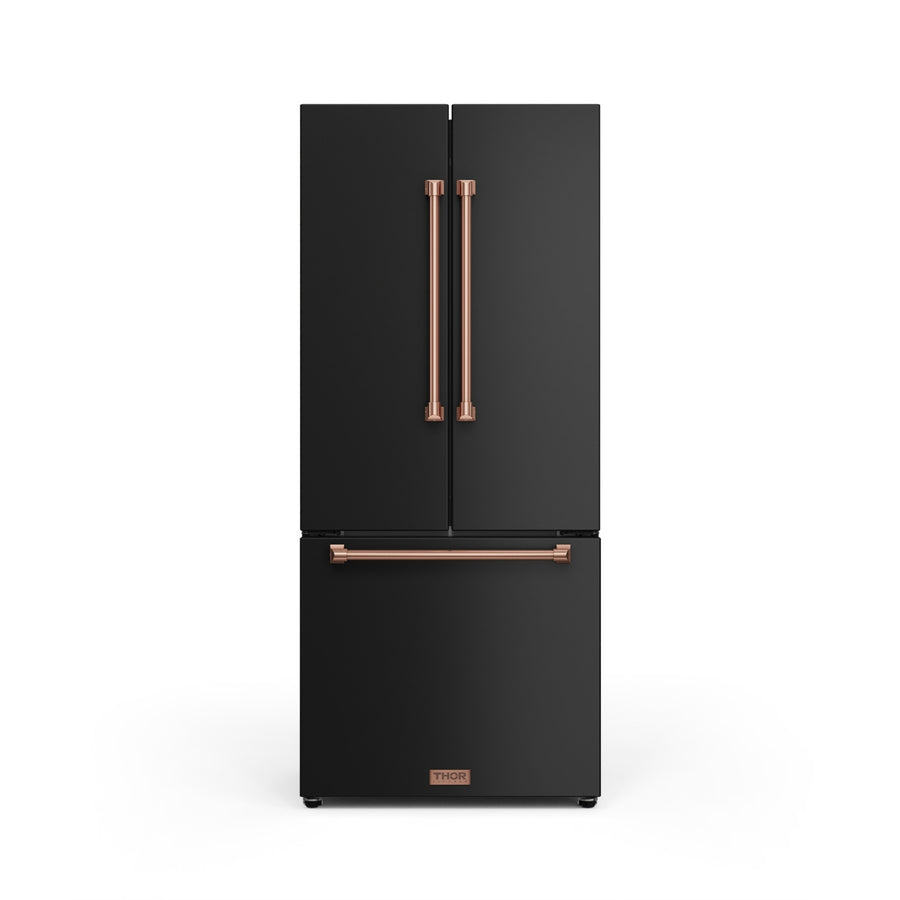 Thor Kitchen - Gordon Ramsay Collection 30" 17.5 Cu. Ft. Matte Black Counter-Depth French Door Refrigerator with Ice Maker - RF3017FFD00-RSG