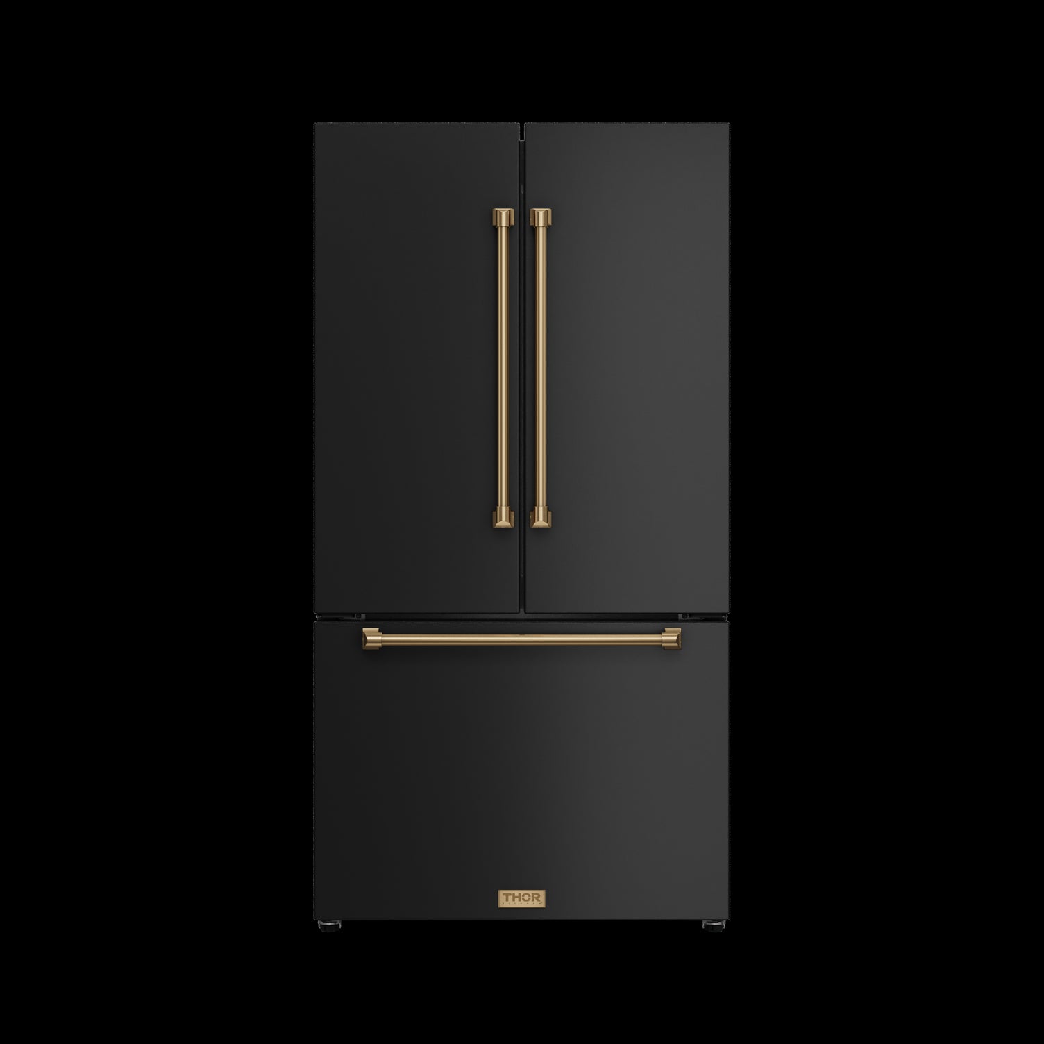 Thor Kitchen - Gordon Ramsay Collection 36" 20.3 Cu. Ft. Matte Black Counter-Depth French Door Refrigerator with Ice Maker - RF3621CTD00-BRZ