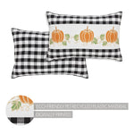 Selena I Pumpkin Patch Pillow - Black Check - 14x22