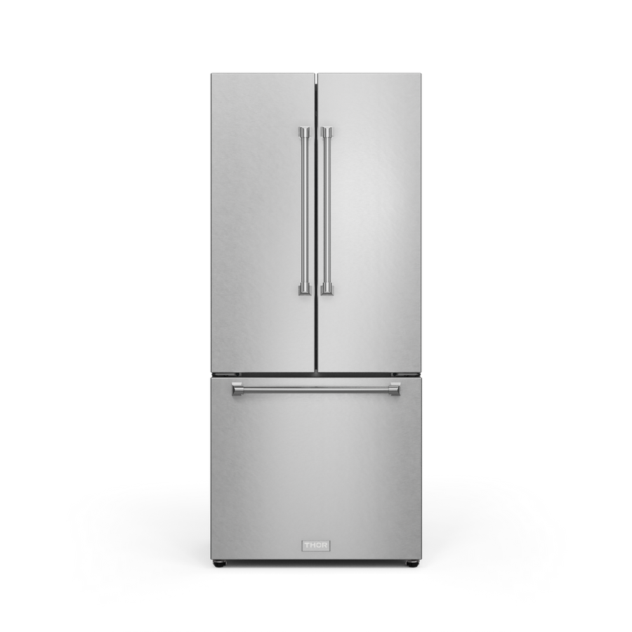 Thor Kitchen - Gordon Ramsay Collection 30" 17.5 Cu. Ft. Stainless Steel Counter-Depth French Door Refrigerator with Ice Maker - RF3017FFD99