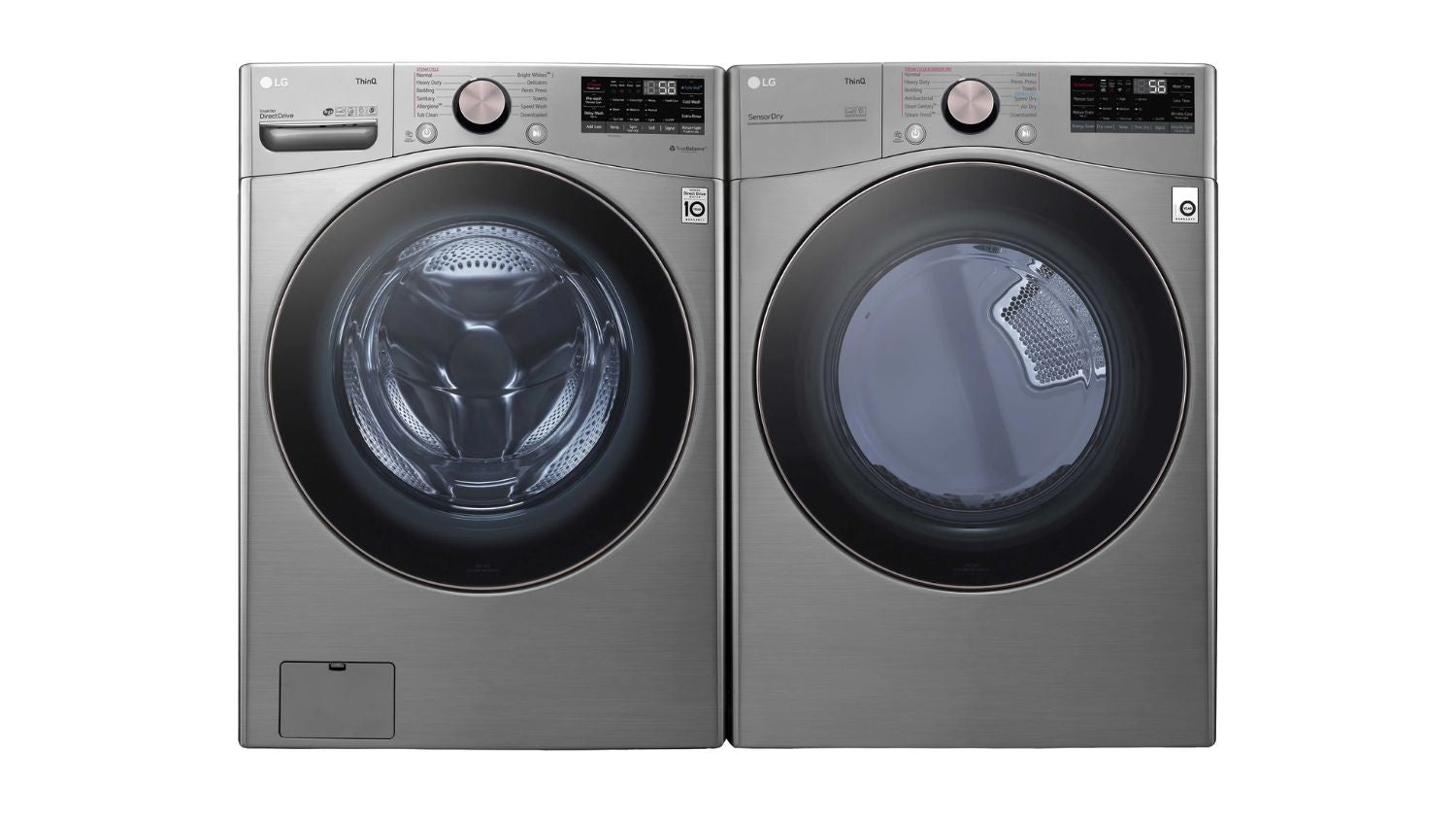 LG Graphite Steel Front-Load Washer (5.2 cu. ft.) & Electric Dryer (7.4 cu. ft.) - WM3850HVA/DLEX3850V