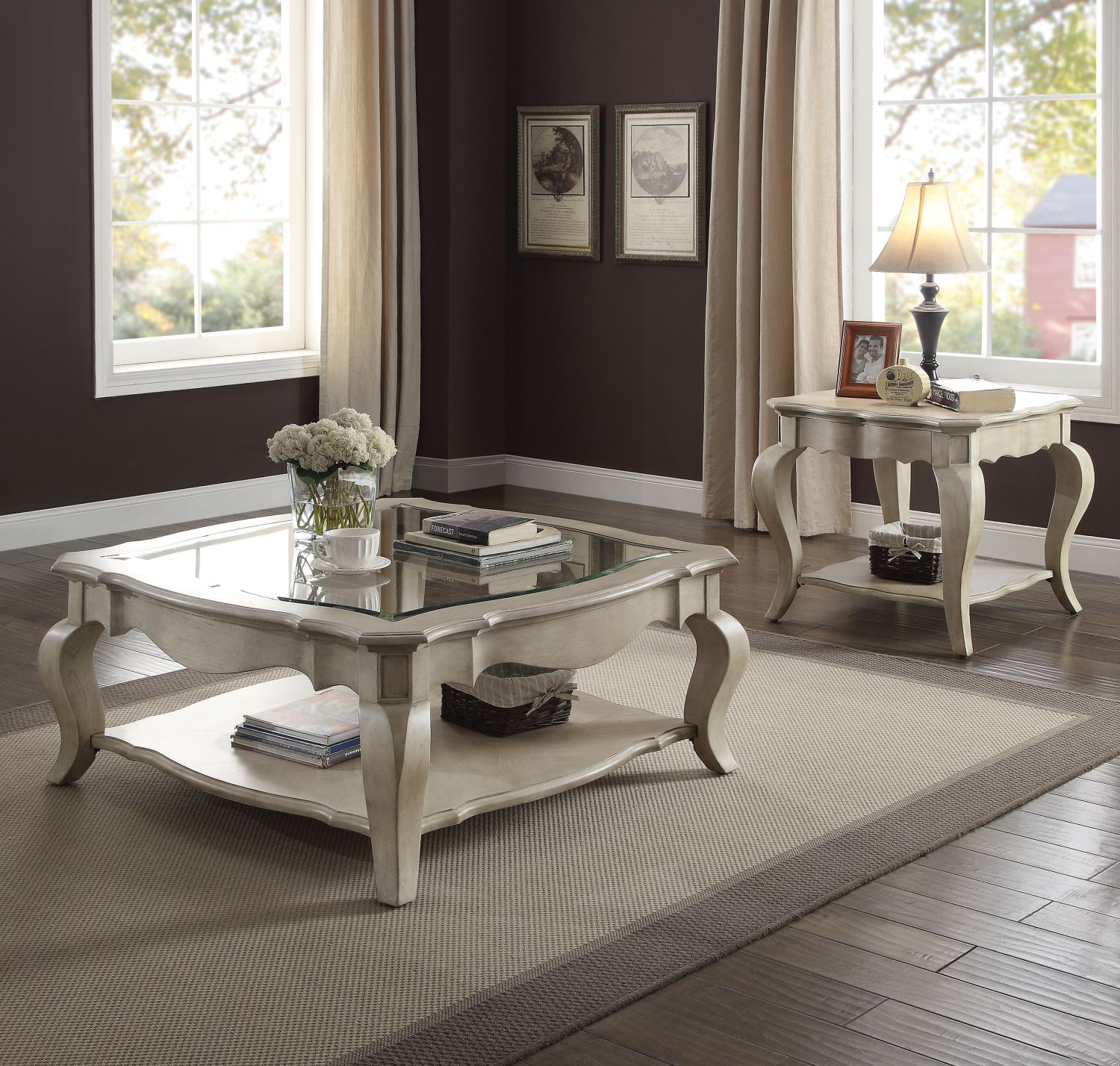 Plumage End Table - Antique Taupe