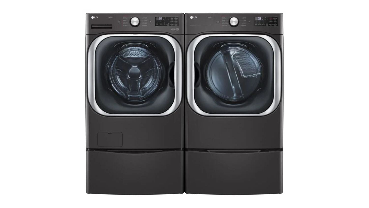 LG Black Steel Front-Load Washer (6.0 cu. ft.) & Electric Dryer (9.0 cu. ft.) - WM8900HBA/DLEX8900B