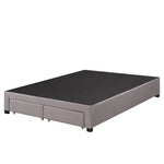 Brent King Platform Bed Base With Drawers - Grey