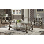 Escalera End Table - Antique Platinum and Clear Glass