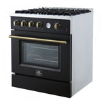 Forno Marco 30" Black Freestanding Gas Range (4.32 Cu. Ft.) - FFSGS6277-30BLK