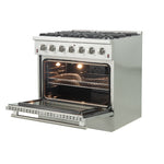 Forno Galiano 36" Stainless Steel Freestanding Gas Range (5.36 Cu. Ft.) - FFSGS6244-36