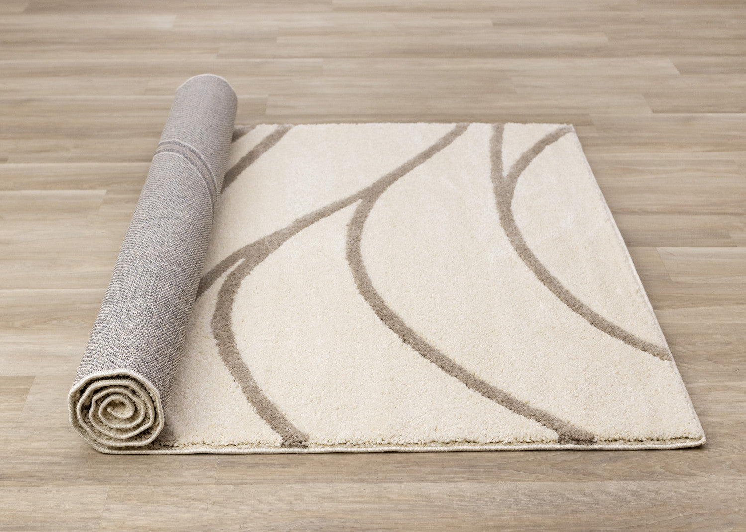 Palace Modern Curves Area Rug - 8' X 11' - Cream/Taupe