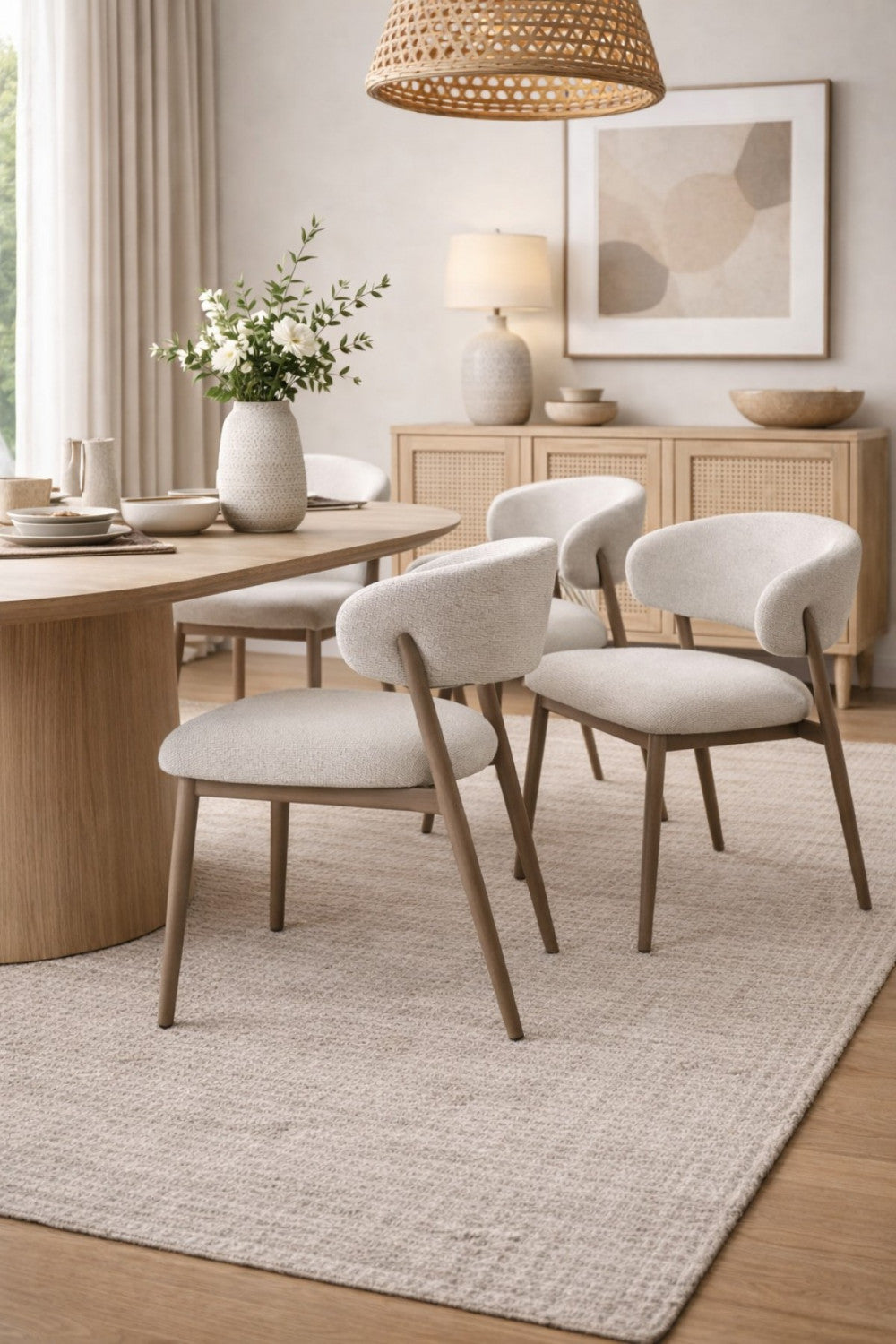 Abbott Dining Chair - Soft Grey - Set of Two