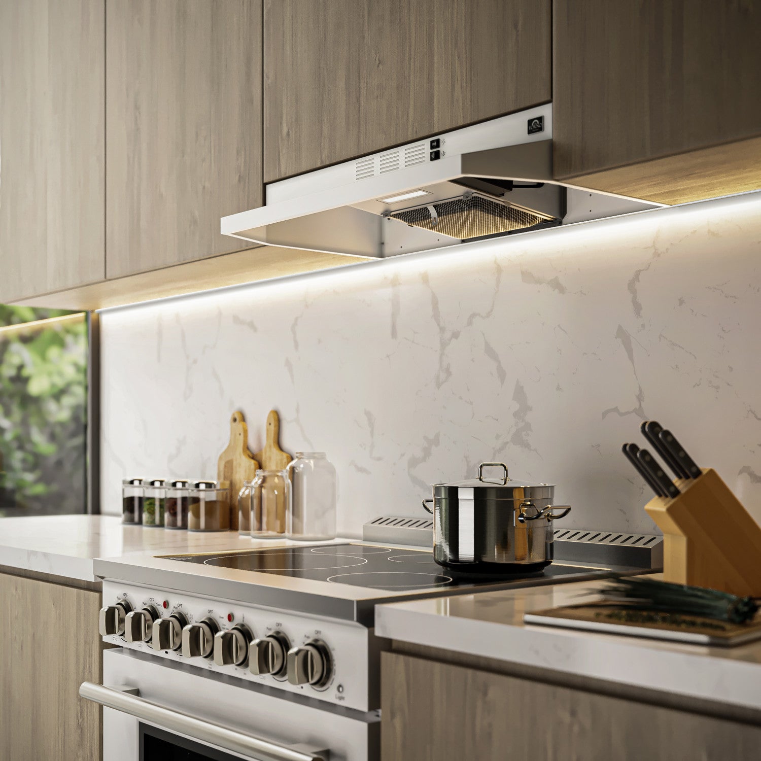 Forno Cappa White 30" 200 CFM Under Cabinet Range Hood - FRHUC5200-30WHT