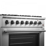 Forno Marco 36" Stainless Steel Dual Fuel Range with True Convection (5.36 Cu. Ft.) - FFSGS6197-36