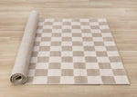 Logan Modern Checkered Area Rug - 8' X 11' - Beige/Cream
