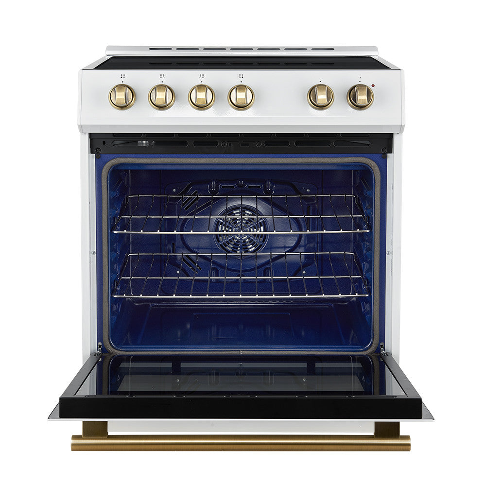 Forno Leonardo White Slide-in Induction Range (5.0 Cu. Ft.) - FFSIN0982-30WHT
