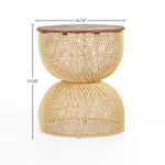 Bayan Wave Side Table - Natural
