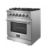 Forno Massimo 30" Stainless Steel Freestanding Gas Range with Air Fry (4.32 Cu. Ft.) - FFSGS6239-30