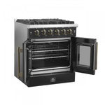 Forno Galiano 30" Black French Door Freestanding Gas Range (4.32 Cu. Ft.) - FFSGS6444-30BLK