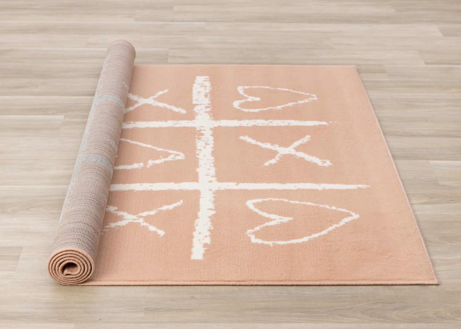 Kids Playing Board Area Rug - 4' X 6' - Pink/Cream