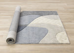 Recycled Polyester Modern Teardrop Area Rug - 8' X 11' - Blue/Grey