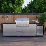 Forno Bulnes Black Countertop Outdoor Kitchen with 30" 60,000 BTU BBQ and Beverage Centre - FODKT2506BLK