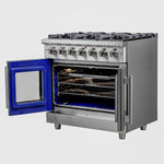 Forno Massimo 36" Stainless Steel French Door Freestanding Gas Range (5.36 Cu. Ft.) - FFSGS6439-36