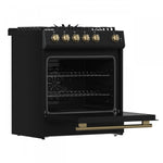 Forno Leonardo 30" Black Freestanding Gas Range (5.0 Cu. Ft.) - FFSGS1116-30BLK