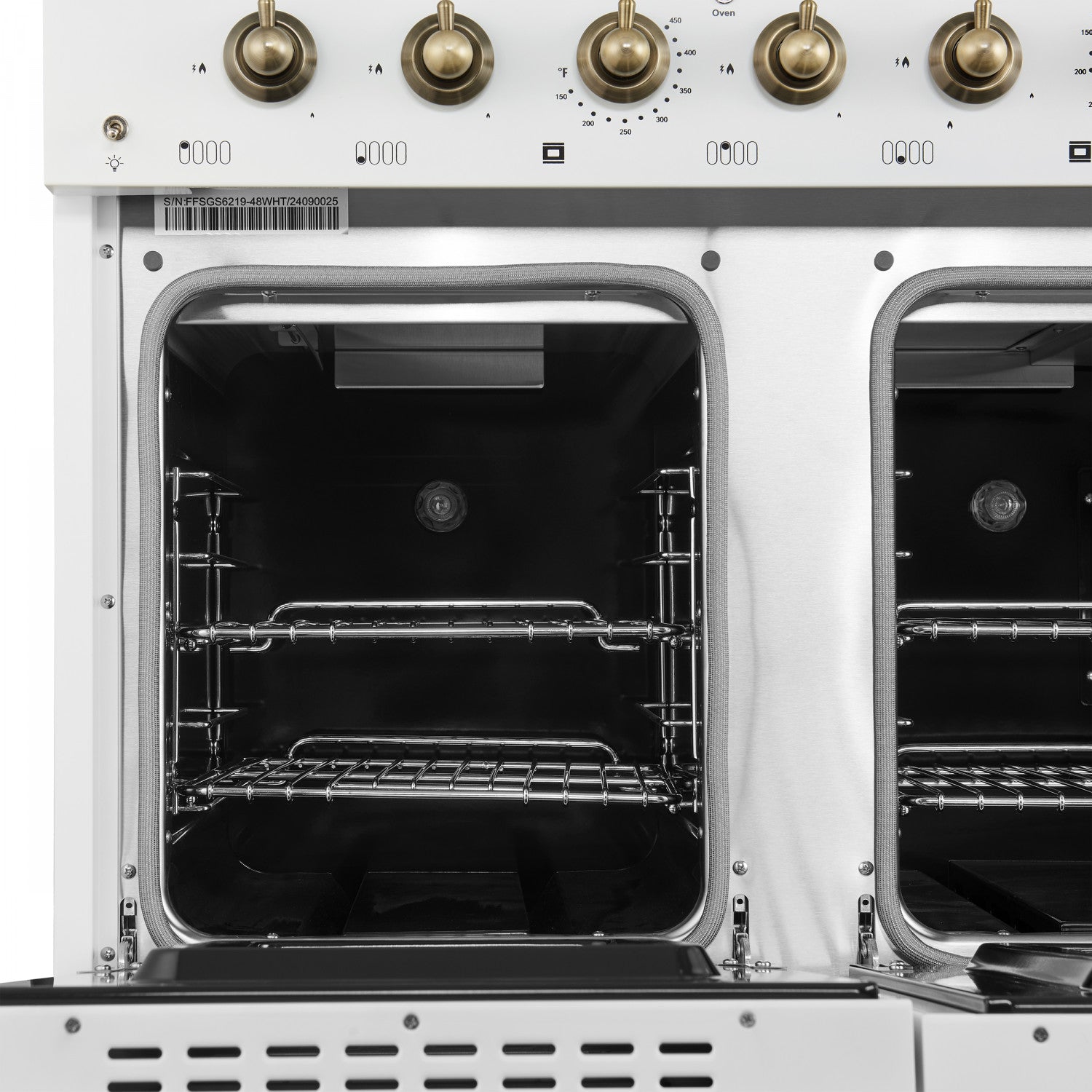 Forno Antico 48" White Freestanding Double Oven Gas Range (5.5 Cu. Ft.) - FFSGS6219-48WHT